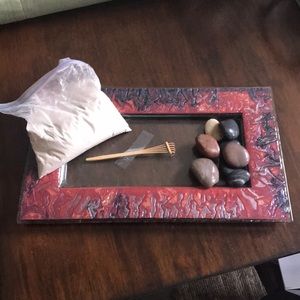 NWOT zen rock garden handmade glass